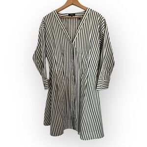 Theory Darted Buttondown Dress Bryson Stripe Size 8 Shirt Dress Normcore‎